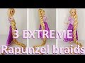 3 EXTREME Rapunzel braids! Super long Disney Doll hair reroot