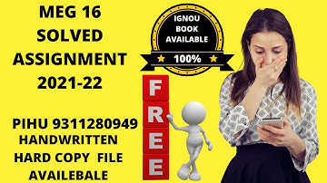 MEG 16 SOLVED ASSIGNMENT 2021-22