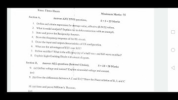 ELECTRONICS B. SC 5TH SEMESTER QUESTION PAPER PATTERN ANDHRA UNIVERSITY