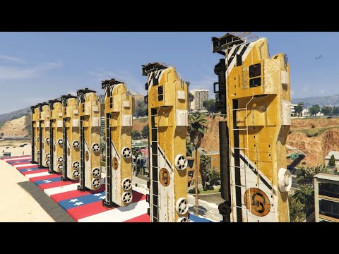 Видео: Сделал домино из поездов в GTA 5