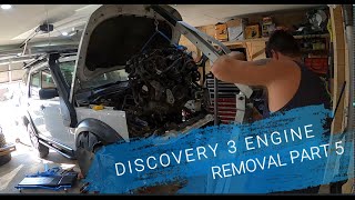 PART 5 DISCOVERY 3 ENGINE REPLACEMENT . it's finally out!! Swapping The Discovery S Broken Engine