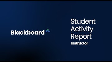 Student Activity Report - Blackboard