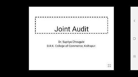 Unit 3 Company Audit - Joint Audit
