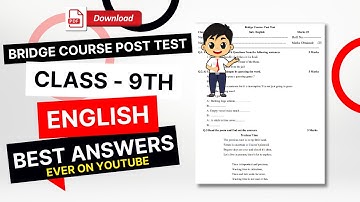 bridge course class 9th english test 2 post test solved | setu abhyas uttar chachani 9vi english