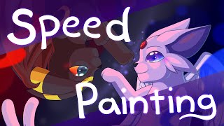 Speed Painting ~ Angel X Demon (Espeon X Umbreon) #Cringetober2023