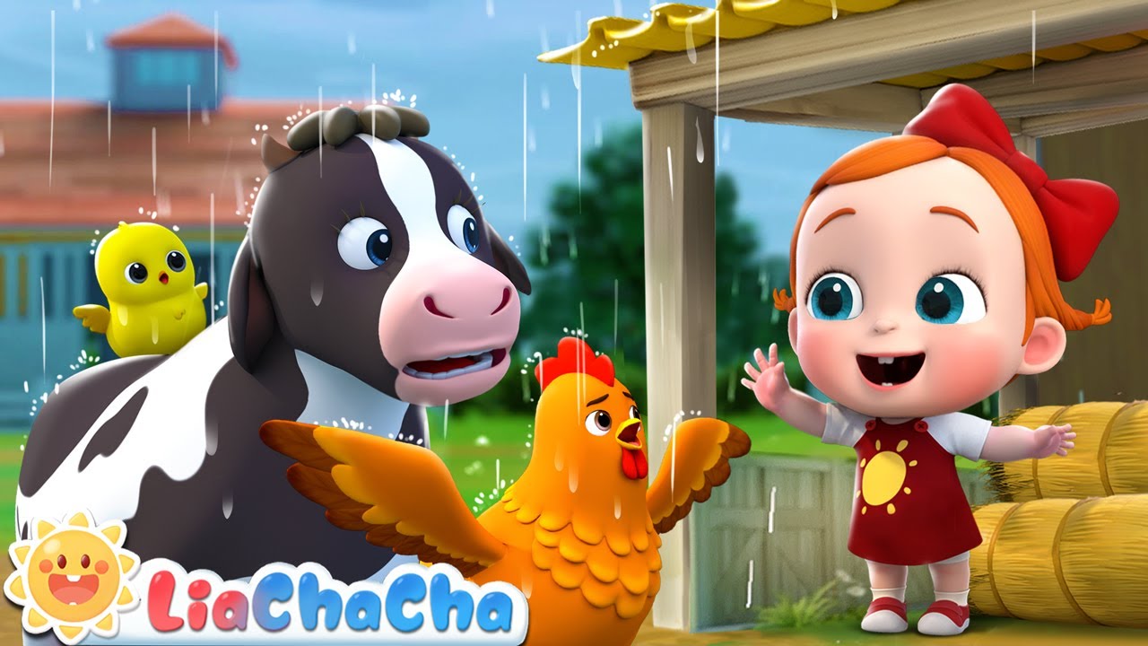 🔴Rain Rain Go Away | Farm Animal Song | LiaChaCha Kids Songs & Nursery Rhymes