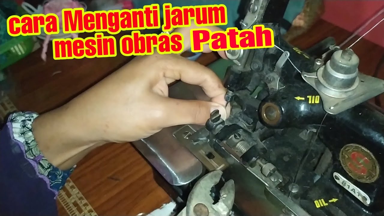 Cara mudah Menganti jarum obras patah mesin singer