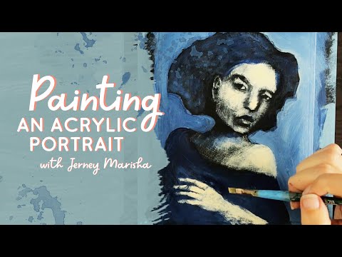 An acrylic portrait, dry brush technique for beginners with Jerney Marisha.