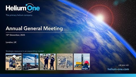 HELIUM ONE GLOBAL LTD - Annual General Meeting