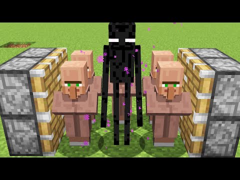 5 Villagers + Enderman = ??? | Minecraft Zombieee