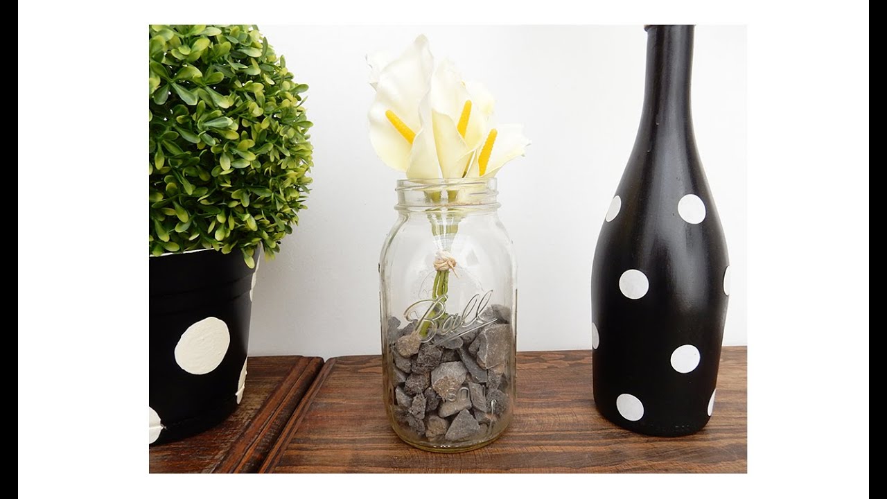 DIY Masor Jar Stone Vase YouTube