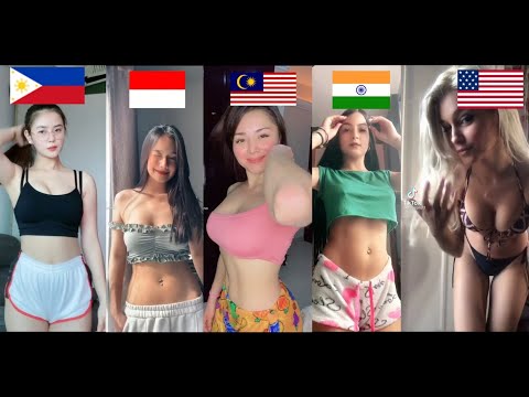 Sexy hot girls | 性感辣妹 Malaysia vs Indonesia vs Philippines vs America | tiktok compilation |