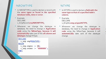 Difference between %ROWTYPE and %TYPE in PLSQL
