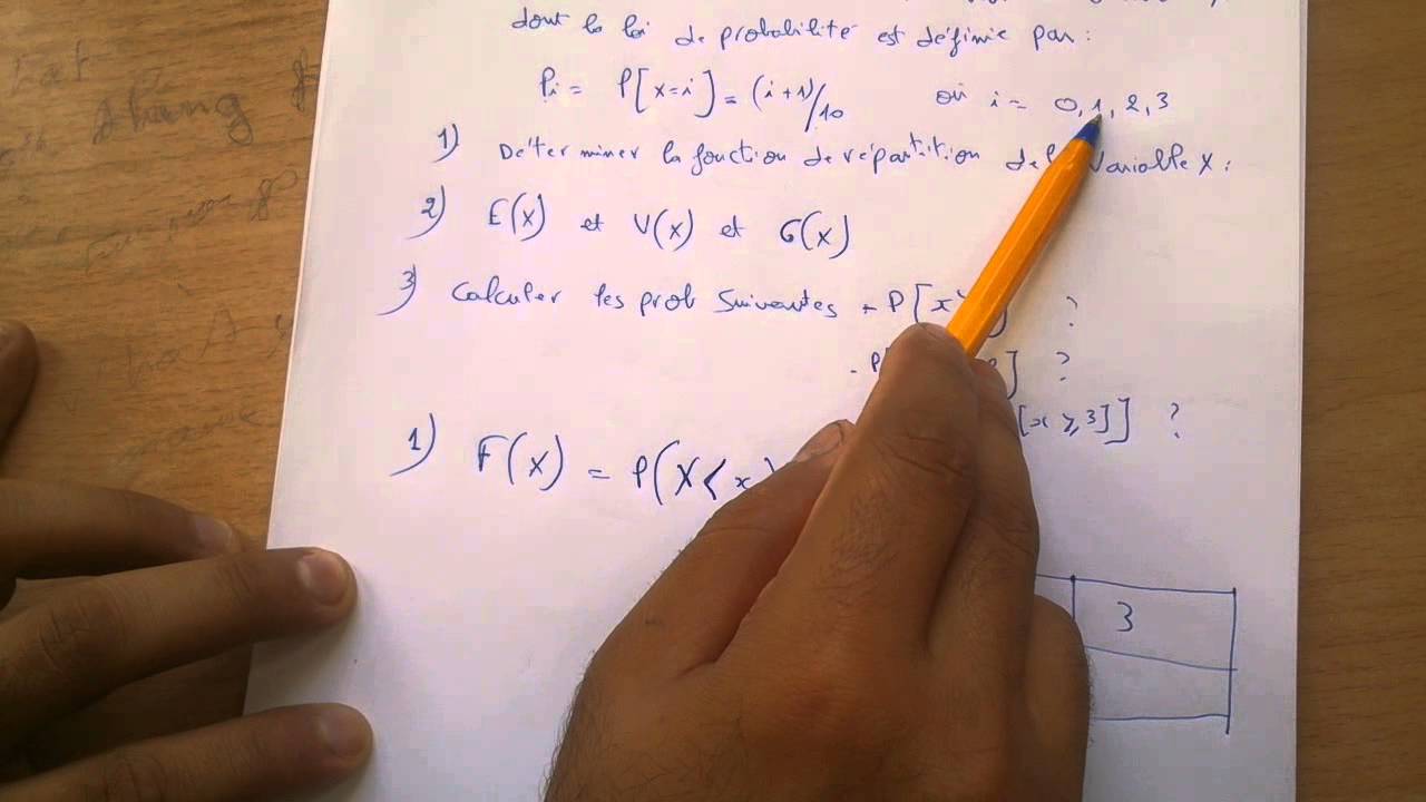 Détermination de la loi de probabilité X (Mohamed Hossni)