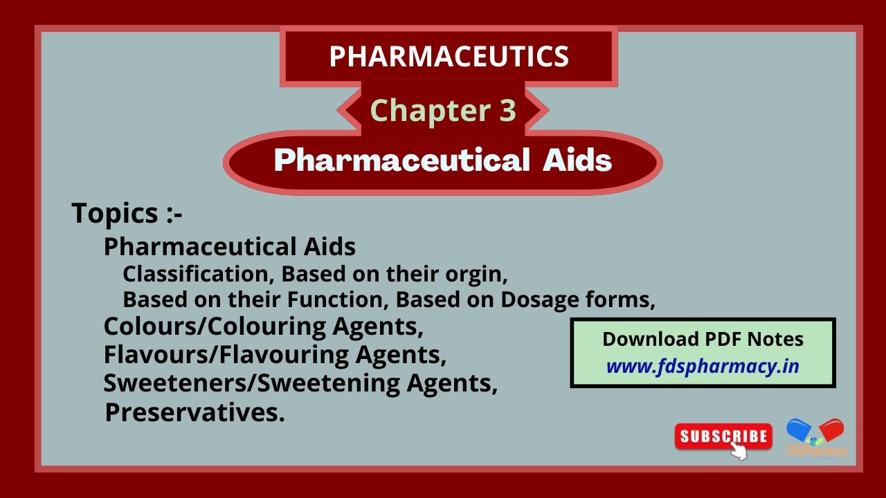 Pharmaceutical Aids CH 3 Pharmaceutics D Pharma 1st Year PDF Pharmaceutical Aids CH 3 Pharmaceutics D Pharma 1st Year PDF