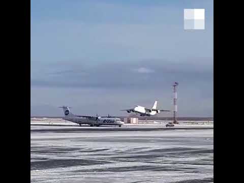 Новосибирск: момент экстренной посадки Ан-124 13 ноября 2020
