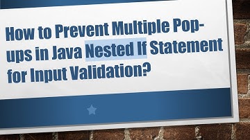 How to Prevent Multiple Pop-ups in Java Nested If Statement for Input Validation?
