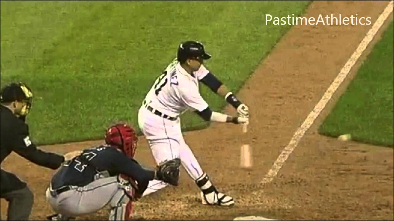 Victor Martinez Slow Motion Home Run OPPO Baseball Swing Hitting