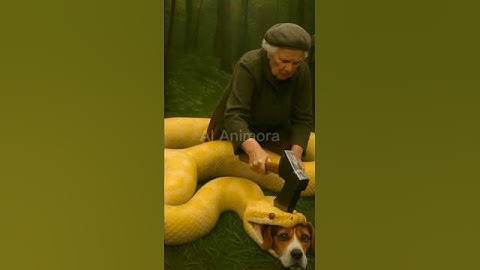 Rescue Dog from Giant Python🐶❤️ #funny #animals #shorts