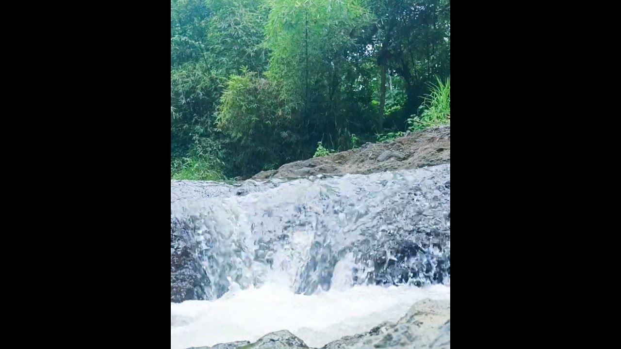 The sound of water flowing over stones