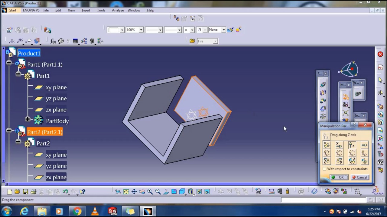 PRISMATIC JOINT IN CATIA V5 ( DMU KINEMATICS) YouTube