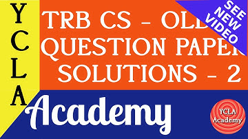 TRB Old Question paper for Computer Science Solution - 2 | YCLA Academy