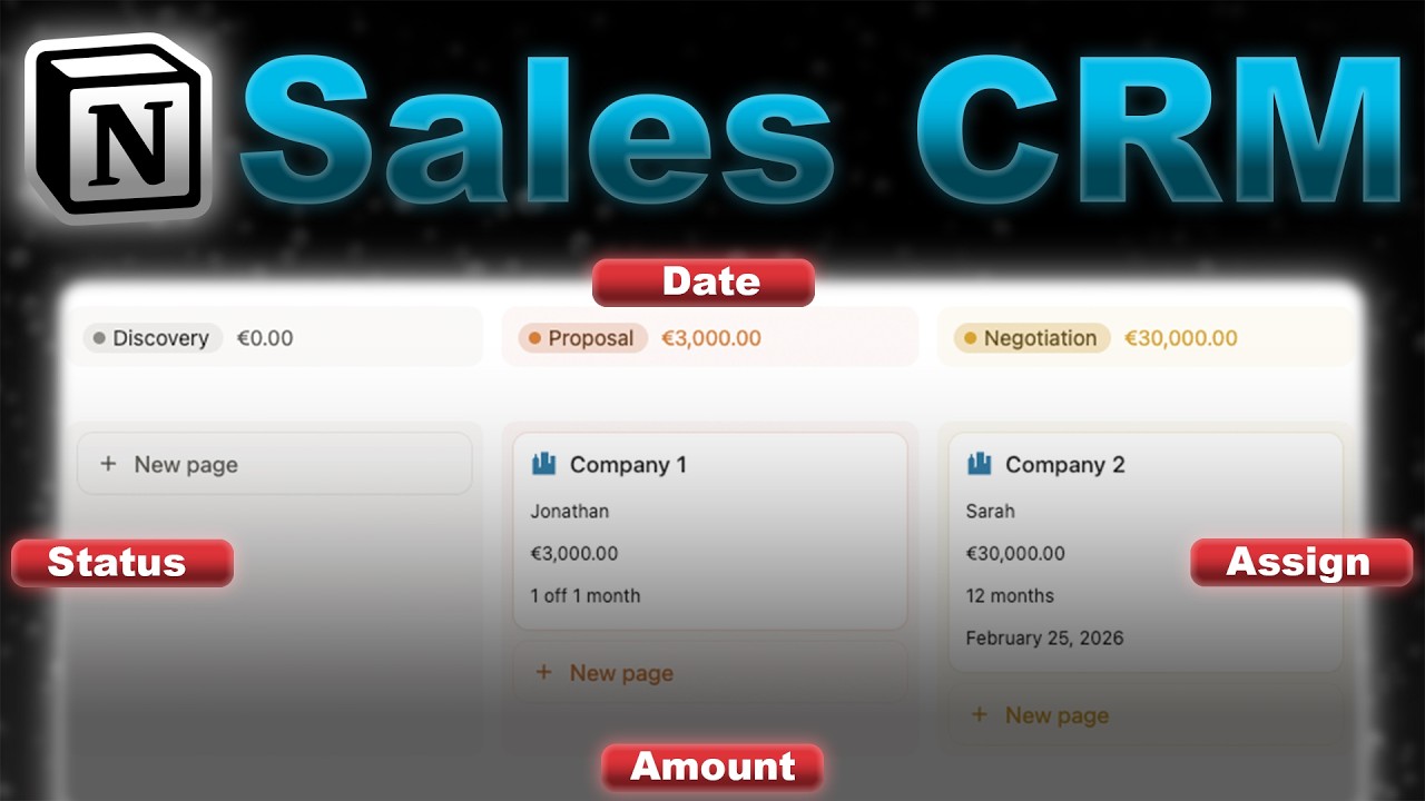 The Notion Sales CRM you actually need | Full build - YouTube