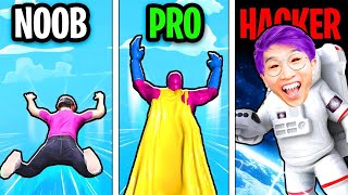 NOOB vs PRO vs HACKER In TRY TO FLY!? (ALL LEVELS + MAX LEVEL UNLOCKED!)