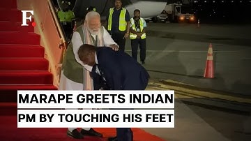 Papua New Guinea PM Welcomes Indian PM Modi, Touches His Feet