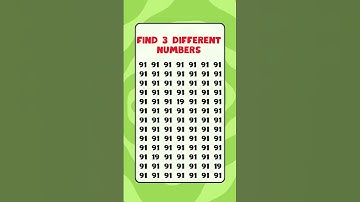 Can You Find 3 Different Numbers in 10 Seconds 🧠⏰ #quiz #game #shorts