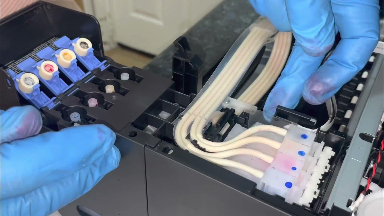 Removing/Replacing ink from an Epson EcoTank Printer. YouTube