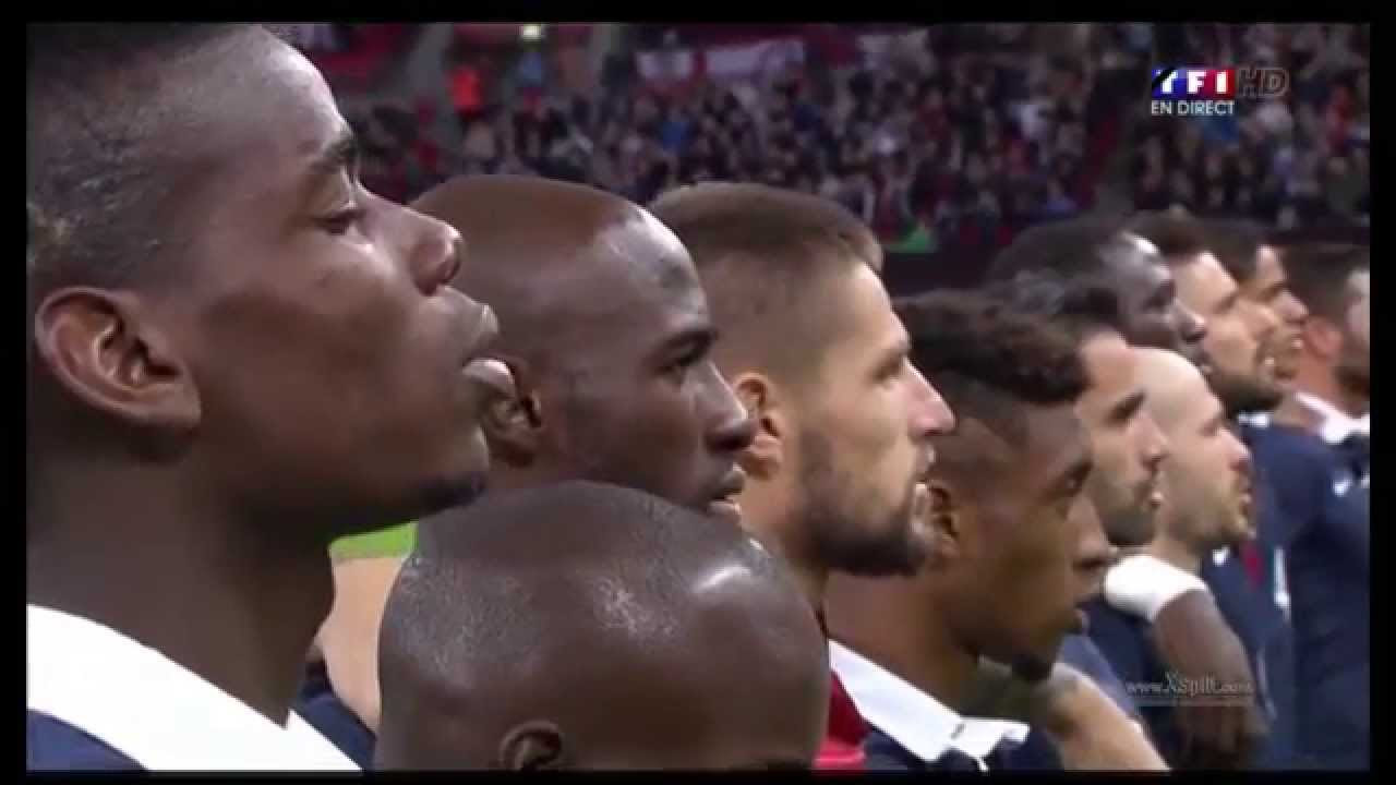HD Pray for the peace  England vs France Entry of players  La Marseillaise  minute of silence
