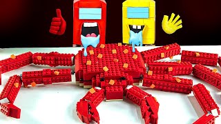 Giant King Crab Mukbang ASMR With Among Us IRL | Lego In Real Life | Bricks World Stop Motion