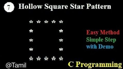 Hollow Square Star Pattern in C | C Language in Tamil | Coding Guidelines Tamil |  Hollow Pattern