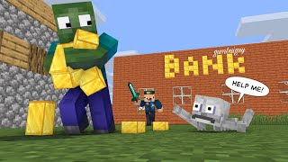 Monster School : BANK ROBBERY CHALLENGE - Minecraft Animation