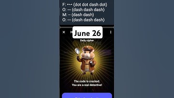 HAMSTER KOMBAT DAILY CIPHER CODE OR MORS TODAY JUNE 26