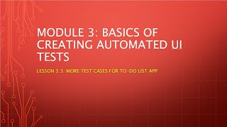 Lesson 3.3 - More Test Cases