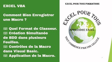 ✅ EXCEL VBA GRATUIT : Comment bien Enregistrer vos Macros ?