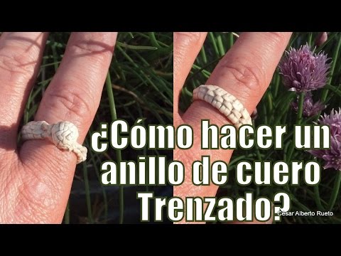 ¿Cómo hacer un anillo de Cuero Trenzado?(leather ring) "El Rincón del Soguero"