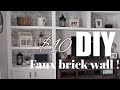 $10 DIY BRICK WALL| DIY ON A BUDGET | Farmhouse decor | Painting a brick wall 2019