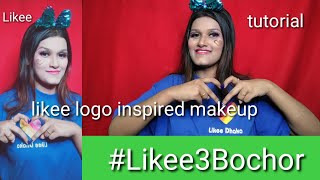 Likee logo inspired Makeup |likee 3 year anniversary |angel tube screenshot 5
