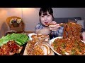 쫀득쫀득 족발 매콤한 막국수 보쌈김치 맛있게 먹방 Pig hocks Spicy noodles Kimchi Koreanfood mukbang