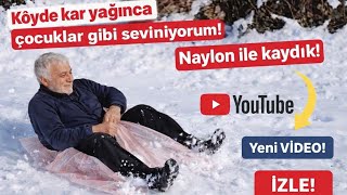 ❄️🛷 Çocukluğumuz Geri Geldi Karadeniz’de Köyde Naylonla Kaydık