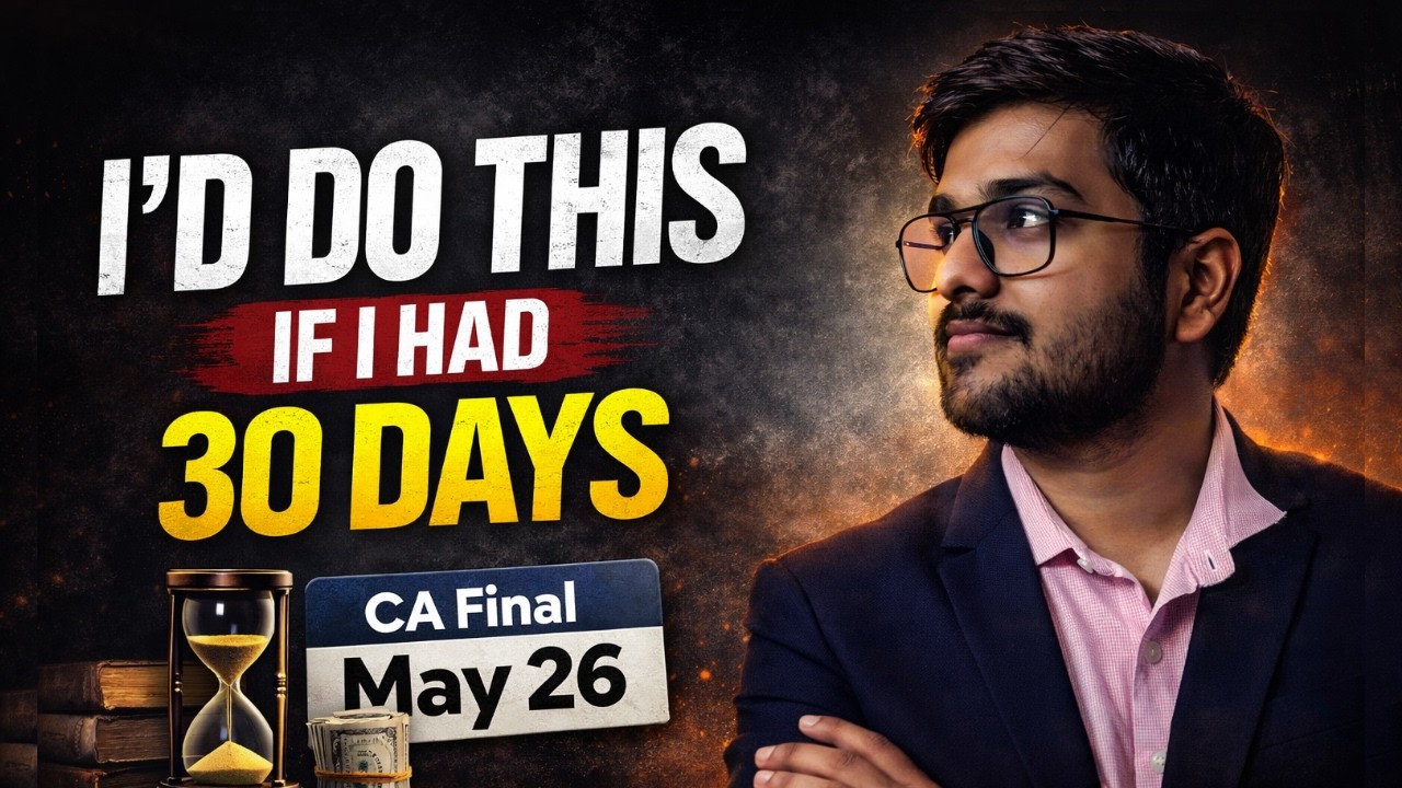 CA Final Group 1 Last 30 Days Strategy | Don't Waste Time | May 26 ...