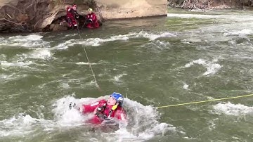 Swiftwater Rescue Technician Training - Escaping a River Strainer