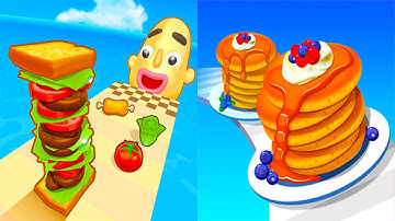 Sandwich Runner VS Pancake Run - All Levels Gameplay Android, ios (Part 41)