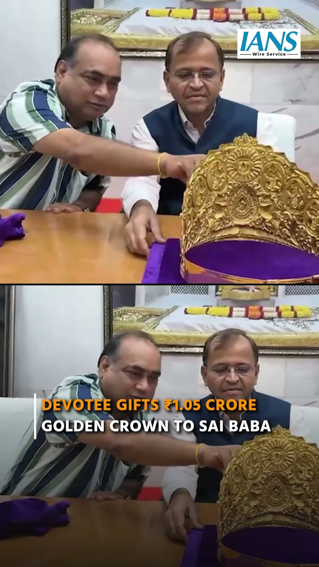 Golden crown worth ₹1.05 crore offered to Sai Baba
