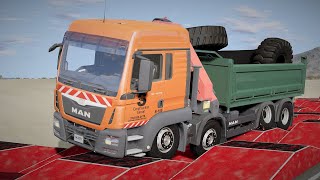 Heavy Loaded MAN TGS Dump Truck Jumping Crashes on Suspension Track Area screenshot 4
