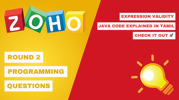 Zoho Round 2 Programming Question: Expression Validity || Tamil