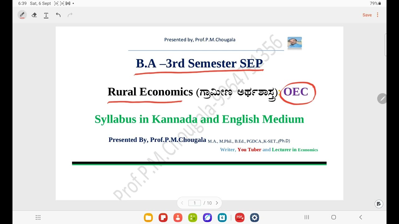 B.A 3rd Sem OEC Rural Economics Syllabus in Kannada and English | ಗ್ರಾಮೀಣ ಅರ್ಥಶಾಸ್ತ್ರ